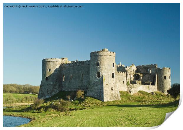 Carew Castle in South Pembrokeshire near Pembroke Print by Nick Jenkins