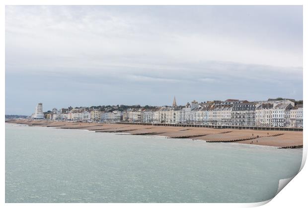 Majestic View of Hastings Seafront Print by Graham Custance
