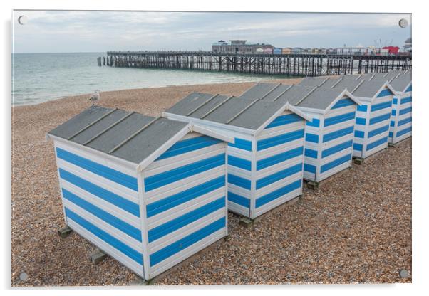 The Charming Hastings Beach Huts Acrylic by Graham Custance