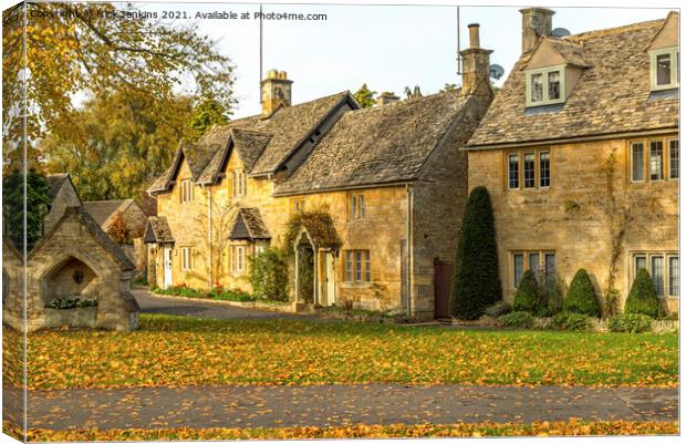 Cottages Lower Slaughter Cotswolds Gloucestershire Canvas Print by Nick Jenkins