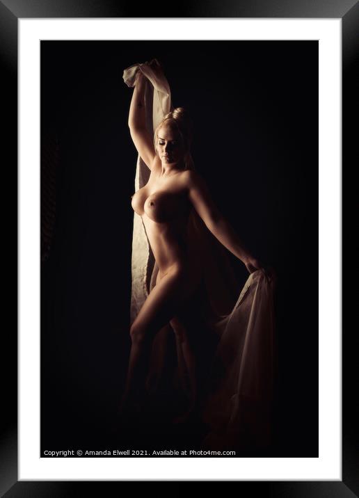 Art Nude Female Form Framed Mounted Print by Amanda Elwell