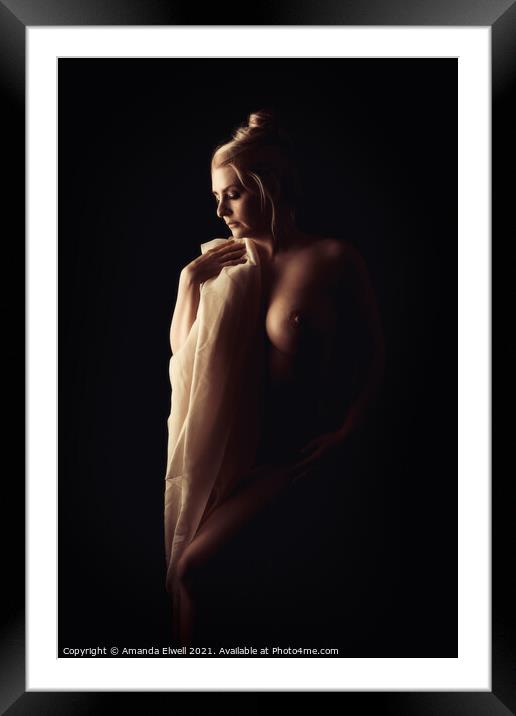 Art Nude Female Form Framed Mounted Print by Amanda Elwell