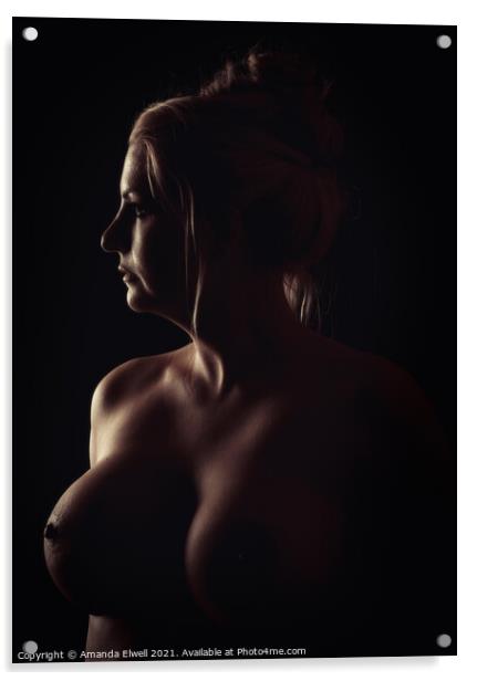 Art Nude Portrait Acrylic by Amanda Elwell