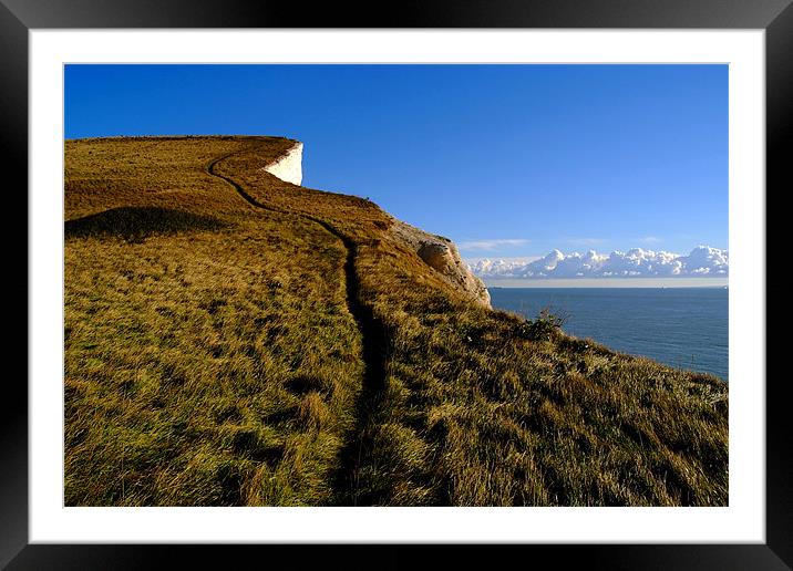 Climbing Path on the White Cliffs of Dover Framed Mounted Print by Serena Bowles