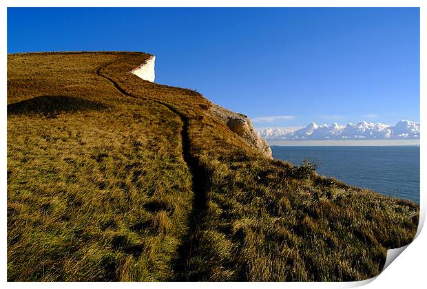 Climbing Path on the White Cliffs of Dover Print by Serena Bowles