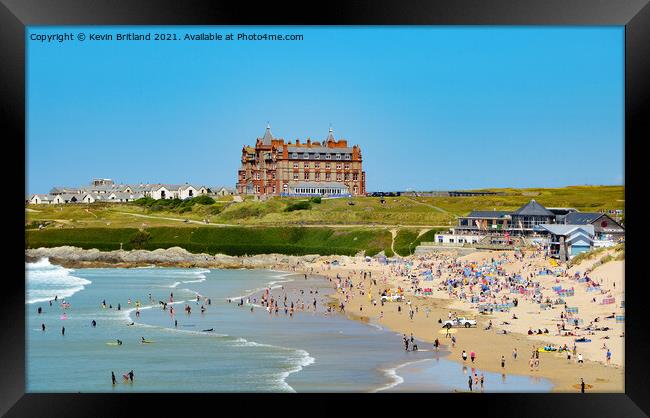 fistral beach newquay Framed Print by Kevin Britland