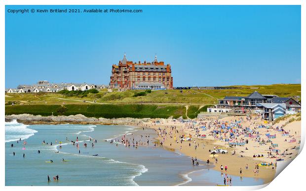 fistral beach newquay Print by Kevin Britland