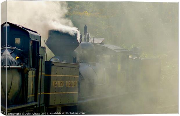 Smoky Day on the Cass Scenic Railroad Canvas Print by John Chase