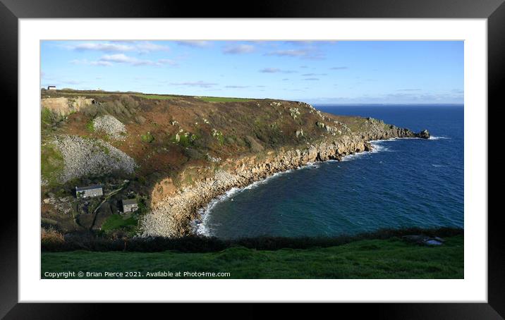 The Coast Path approaching Lamorna Cove, Cornwall Framed Mounted Print by Brian Pierce
