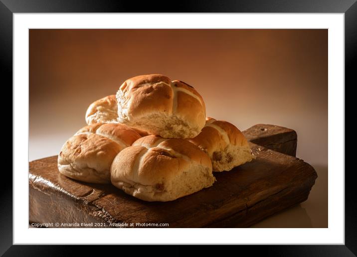 Stack Of Hot Cross Buns Framed Mounted Print by Amanda Elwell