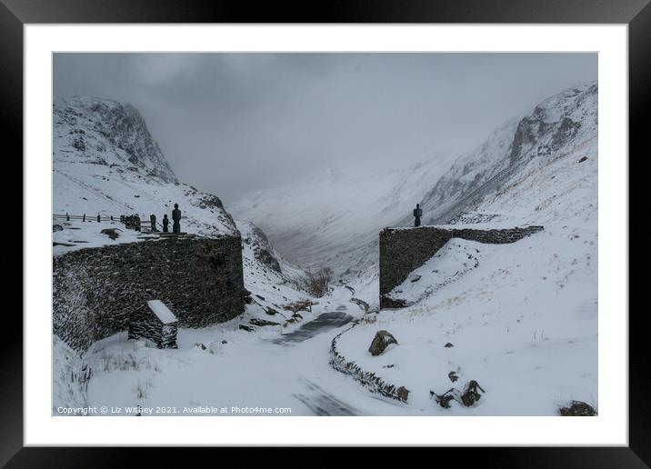 The Blizzard, Honister Pass Framed Mounted Print by Liz Withey