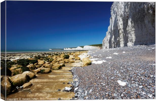 Seven Sisters at Birling Gap, East Sussex, England, UK Canvas Print by Geraint Tellem ARPS