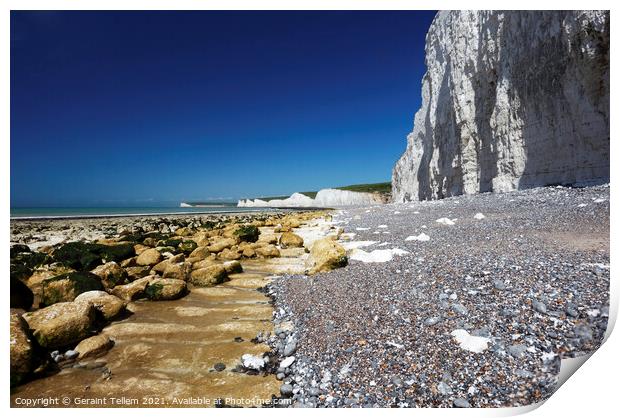 Seven Sisters at Birling Gap, East Sussex, England, UK Print by Geraint Tellem ARPS