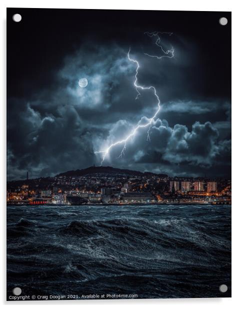 Dundee City Storm Acrylic by Craig Doogan