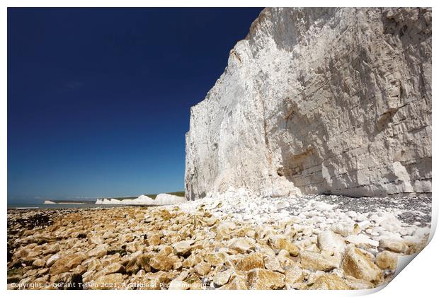 Seven Sisters cliffs near Birling Gap, East Sussex, England, UK Print by Geraint Tellem ARPS