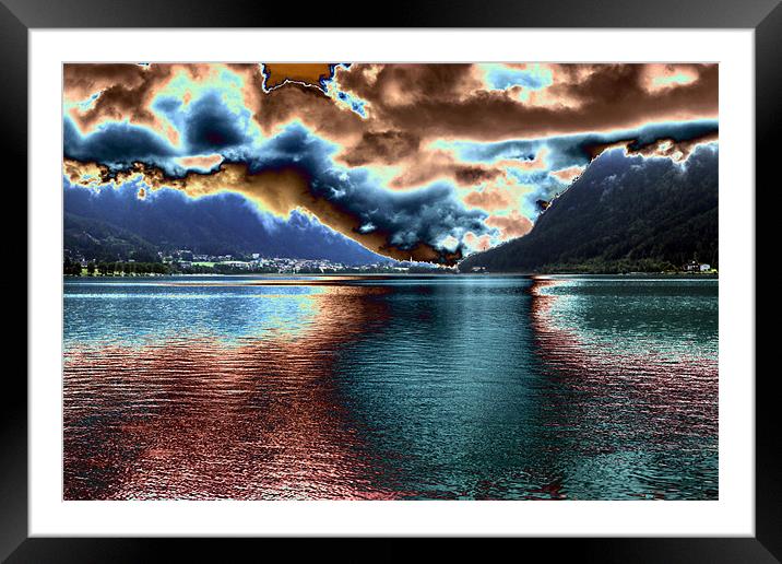 Stormy skies Framed Mounted Print by les tobin
