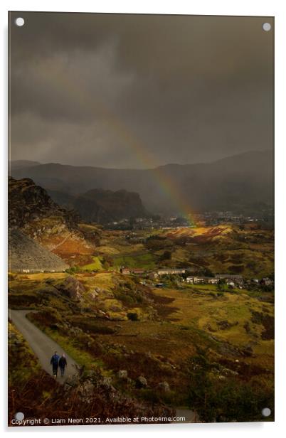 Blaenau Rainbow Skies Acrylic by Liam Neon