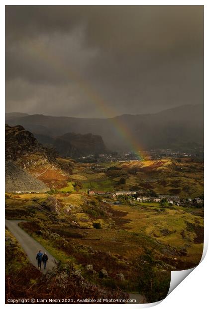 Blaenau Rainbow Skies Print by Liam Neon
