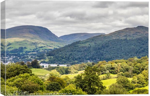 The hills near to Windermere Cumbria,, Canvas Print by Phil Longfoot