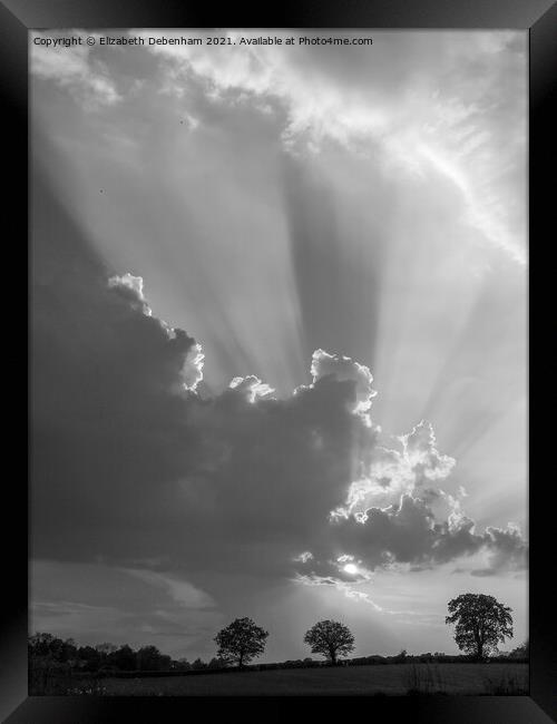 The Heavens Above (Black and white version) Framed Print by Elizabeth Debenham