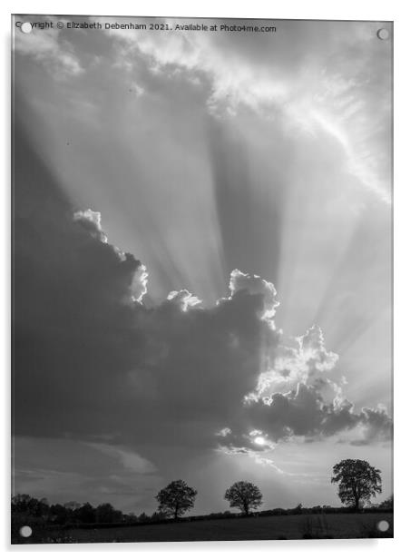 The Heavens Above (Black and white version) Acrylic by Elizabeth Debenham