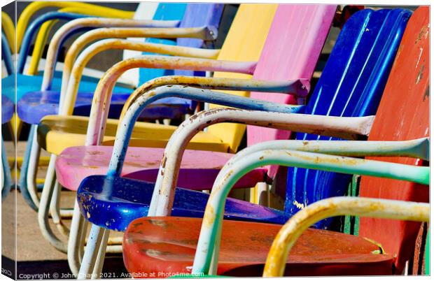 Colorful Chairs #1, 2020 Canvas Print by John Chase