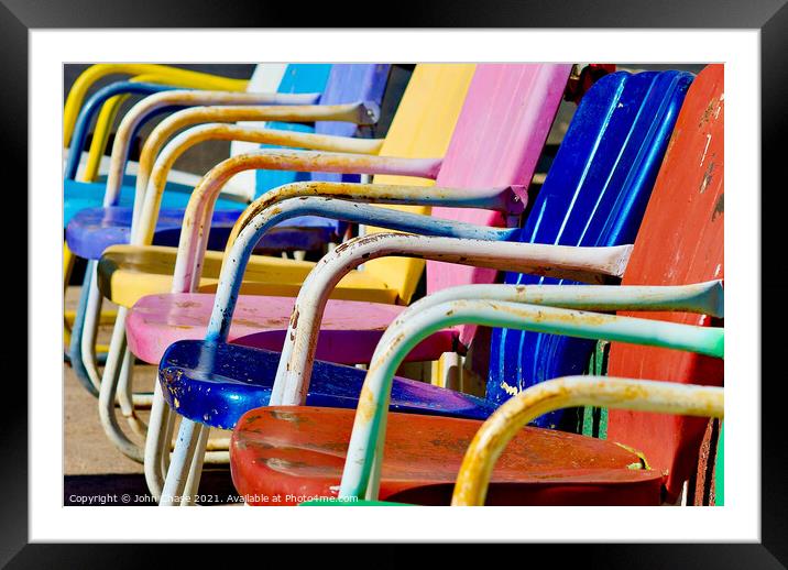 Colorful Chairs #1, 2020 Framed Mounted Print by John Chase