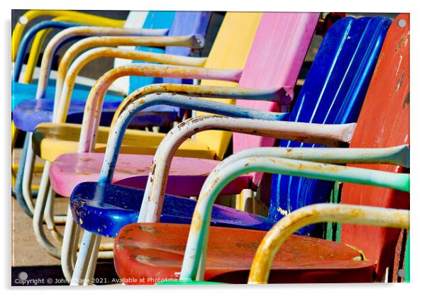 Colorful Chairs #1, 2020 Acrylic by John Chase