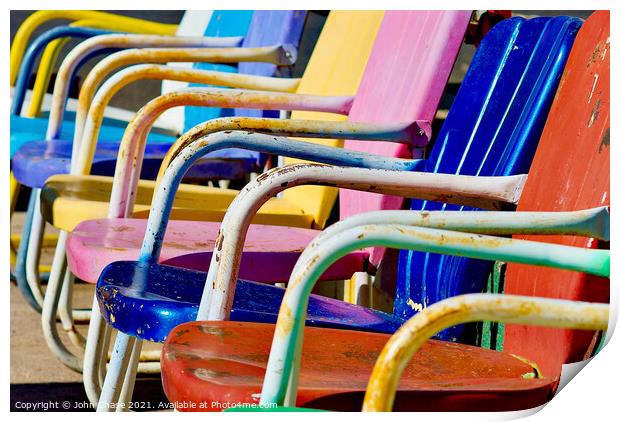 Colorful Chairs #1, 2020 Print by John Chase