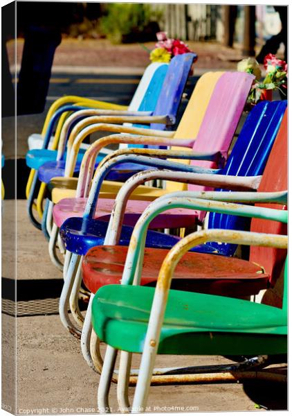 Colorful Chairs #2, 2020 Canvas Print by John Chase