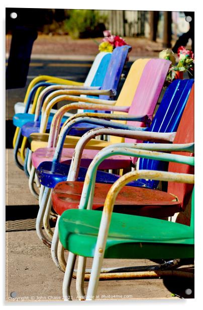 Colorful Chairs #2, 2020 Acrylic by John Chase