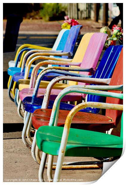 Colorful Chairs #2, 2020 Print by John Chase