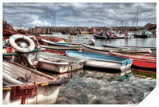 Mevagissey, outer harbor Print by Jonathan Pankhurst