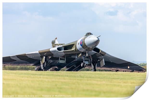 Avro Vulcan Starts Its Take Off Roll Print by Steve de Roeck