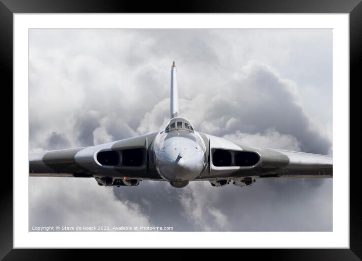 Avro Vulcan Head On Framed Mounted Print by Steve de Roeck