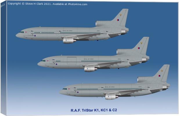 RAF Tristars K1, KC1 and C2 Canvas Print by Steve H Clark
