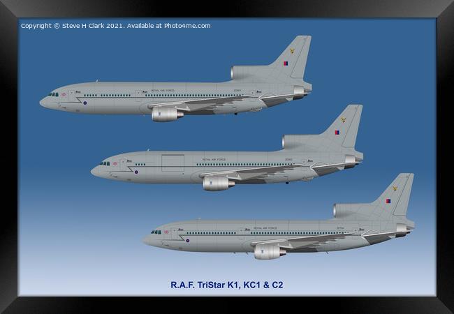 RAF Tristars K1, KC1 and C2 Framed Print by Steve H Clark