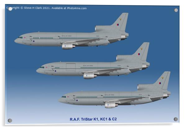 RAF Tristars K1, KC1 and C2 Acrylic by Steve H Clark