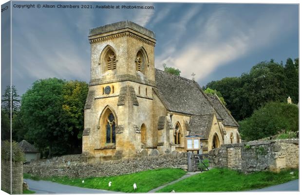 St Barnabas Church of Snowshill Canvas Print by Alison Chambers