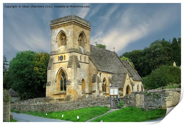 St Barnabas Church of Snowshill Print by Alison Chambers