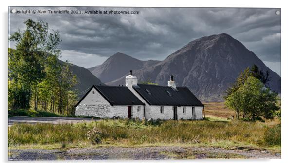 Blackrock cottage Glencoe Acrylic by Alan Tunnicliffe