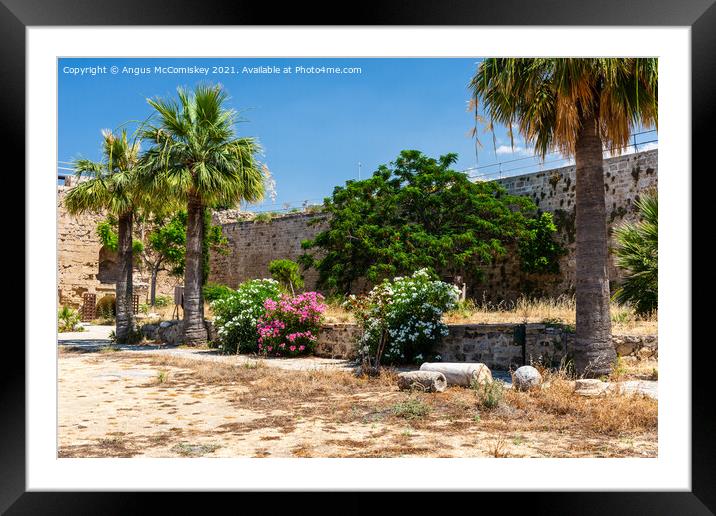 Courtyard of Kyrenia Castle, Northern Cyprus Framed Mounted Print by Angus McComiskey