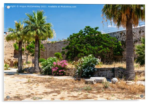 Courtyard of Kyrenia Castle, Northern Cyprus Acrylic by Angus McComiskey