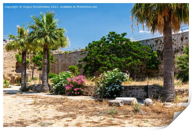 Courtyard of Kyrenia Castle, Northern Cyprus Print by Angus McComiskey