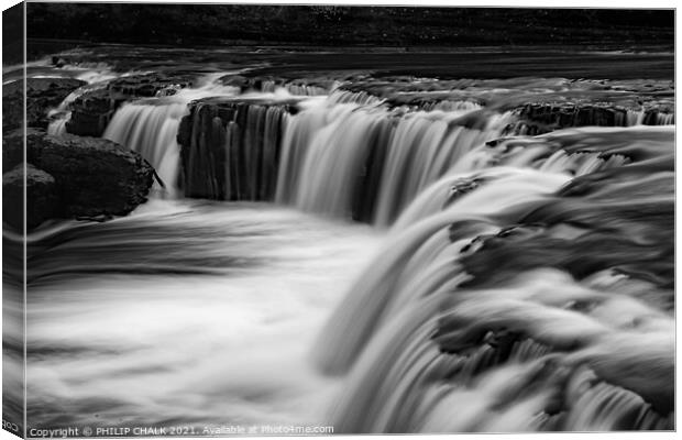 Aysgarth Falls in the Yorkshire dales 218 Canvas Print by PHILIP CHALK