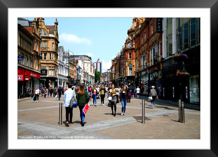 Sunday Shopping at Leeds in Yorkshire. Framed Mounted Print by john hill