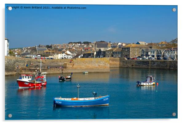 porthleven harbour  Acrylic by Kevin Britland