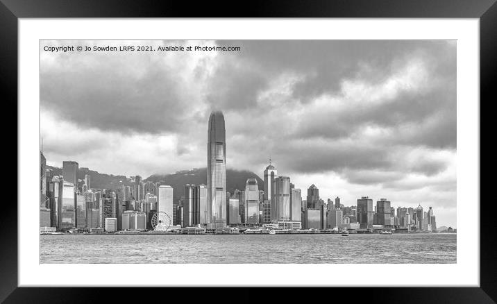 Hong Kong Skyline from Kowloon Bay Framed Mounted Print by Jo Sowden