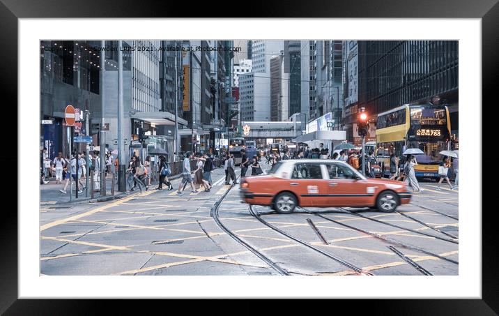 Hustle and Bustle of Hong Kong Framed Mounted Print by Jo Sowden