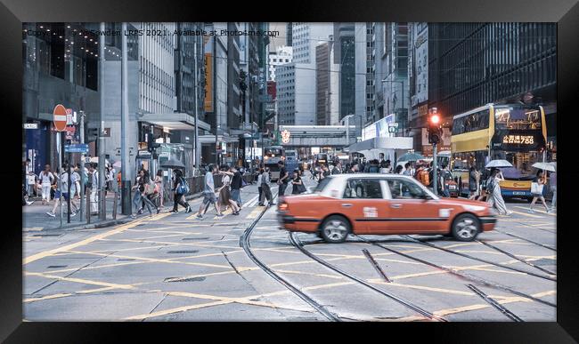 Hustle and Bustle of Hong Kong Framed Print by Jo Sowden